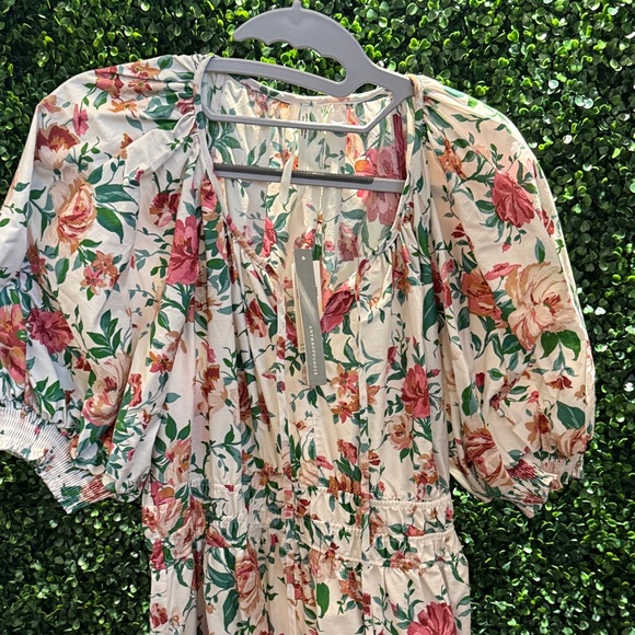 Anthropologie Floral Maxi Dress - Cream and Pink - Picture 2 of 4